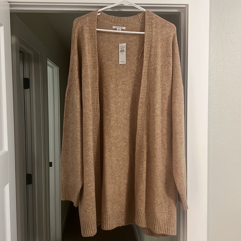 Tan American Eagle cardigan